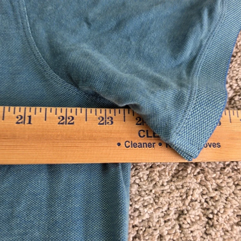 Banana Republic Polo Mens XL Teal Blue 100% Cotton Elephant Logo Pique Preppy